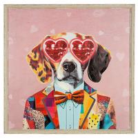 Leinwandbild Dog Love Multicolor ca. 64x64cm - Multicolor, Basics, Holzwerkstoff/Textil (64/64cm)
