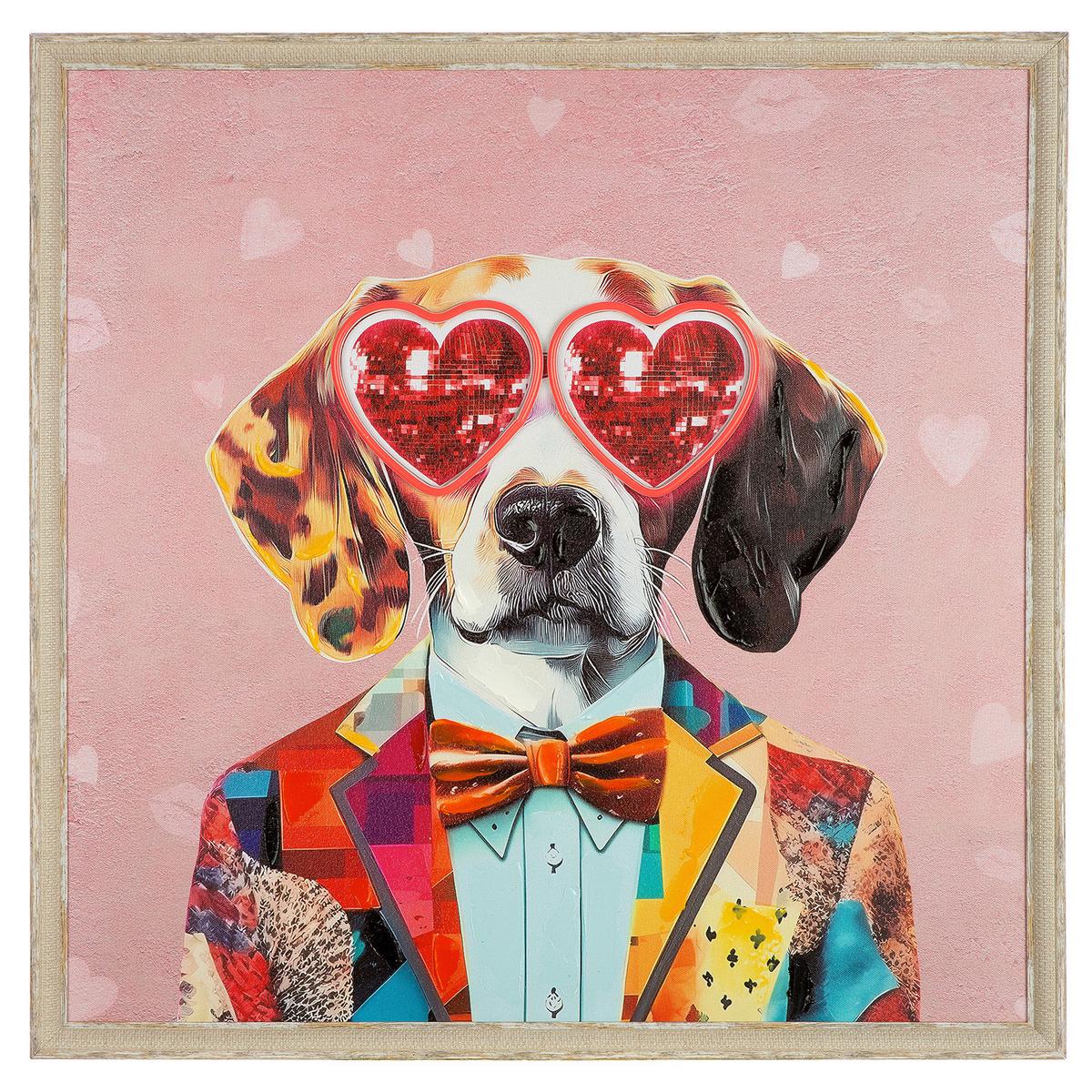 Leinwandbild Dog Love Multicolor ca. 64x64cm - Multicolor, Basics, Holzwerkstoff/Textil (64/64cm)