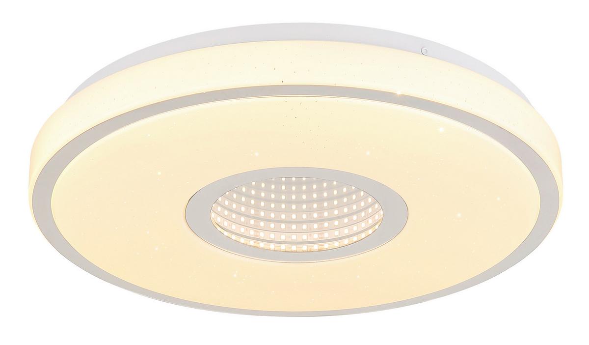Led Stropna Svjetiljka Astania - bijela/boje kroma, Basics, metal/plastika (38/6,5cm) - Globo