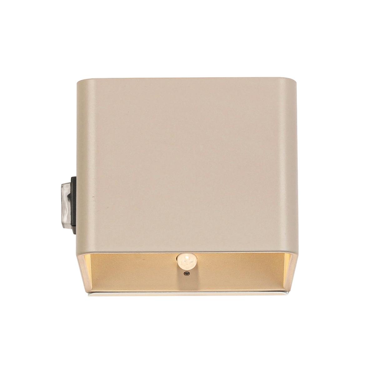 KINKIET AKUMULATOROWY CUBE *SBN* - kolor piaskowy, Basics, tworzywo sztuczne/metal (10,1/8,05/10,28cm) - Novel