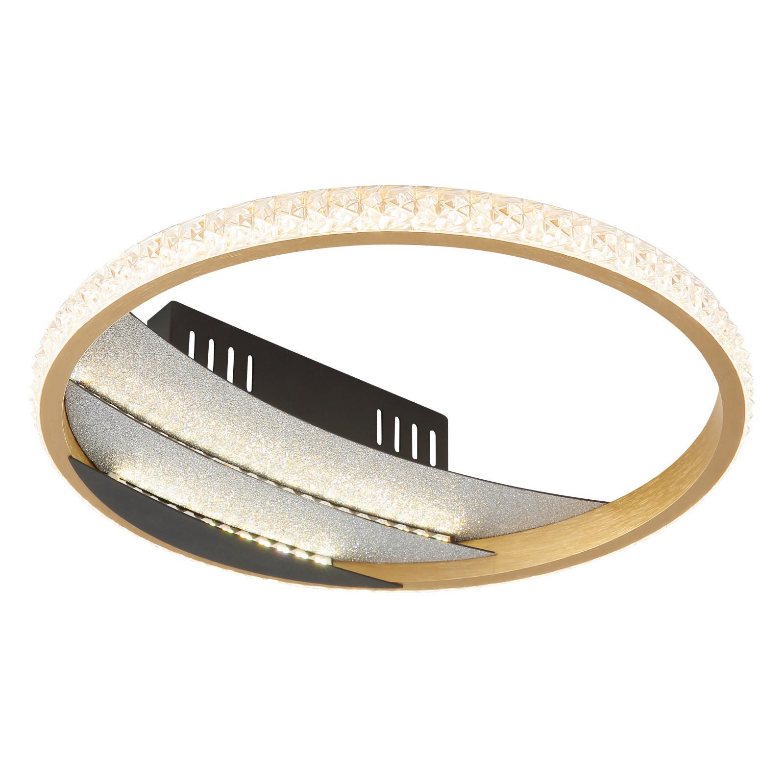 Led Stropna Svjetiljka Constance - zlatne boje/crna, Design, metal/plastika (29.5/6cm) - Globo