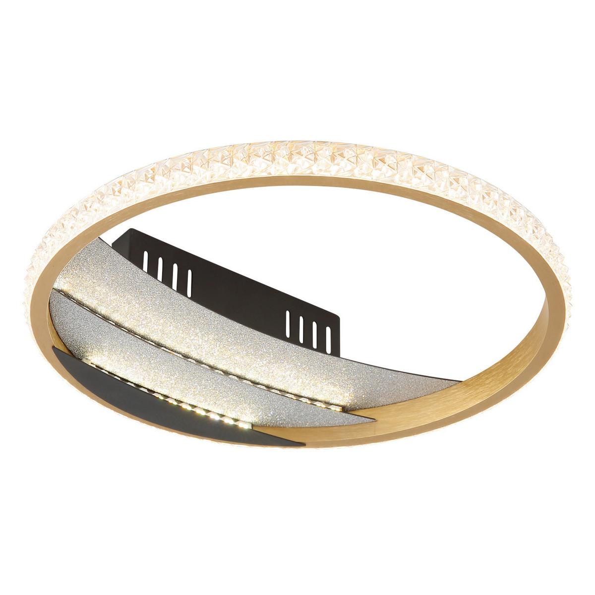 Led Stropna Svjetiljka Constance - zlatne boje/crna, Design, metal/plastika (29.5/6cm) - Globo