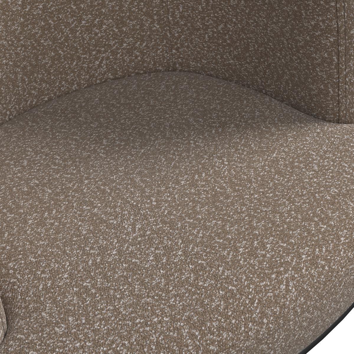 Armlehnstuhl Nela Braun Bouclé Drehbar Gepolstert - Schwarz/Braun, MODERN, Holz/Textil (62/77/62cm) - Bessagi Home
