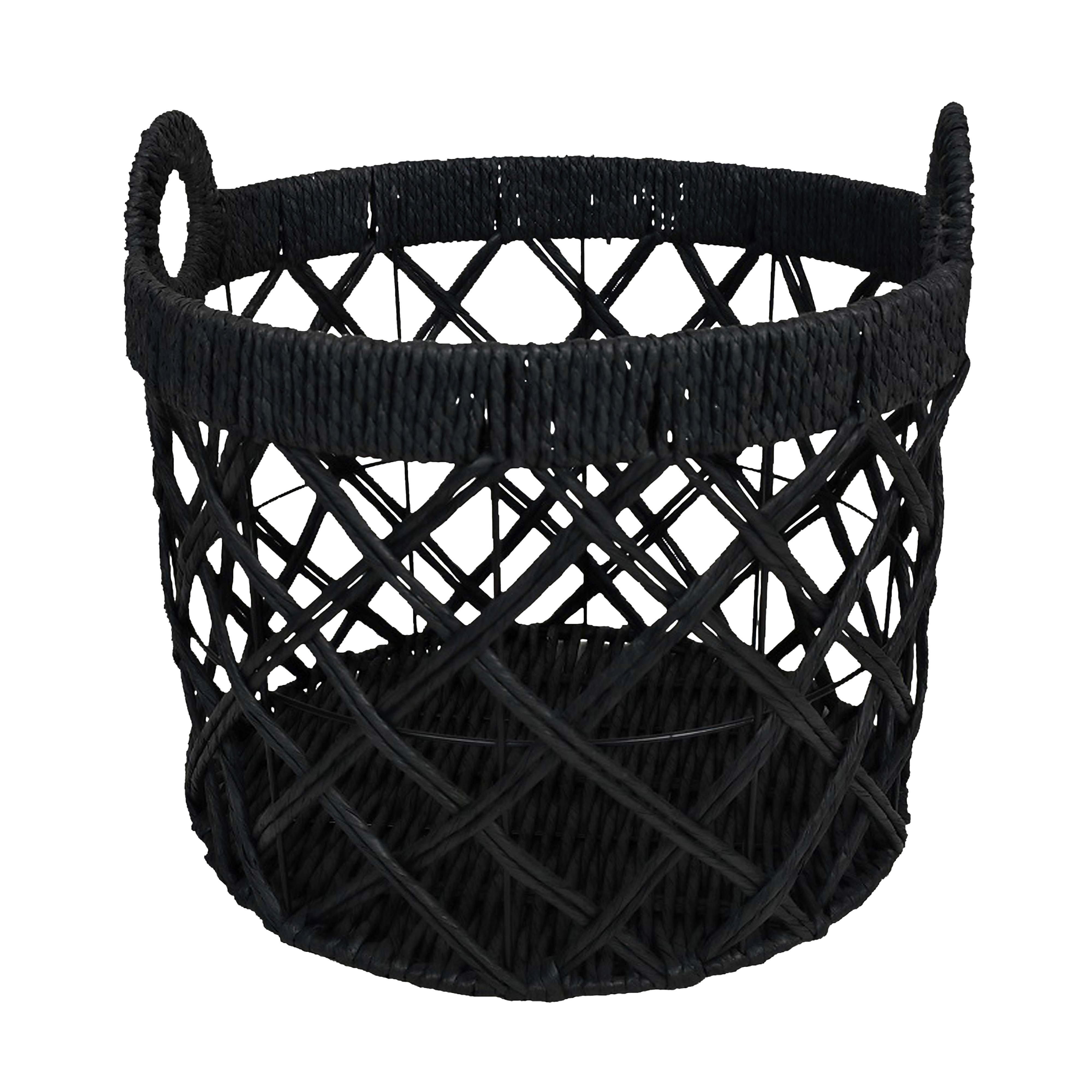 Košara Charly - črna, Moderno, papir/kovina (40/40cm) - Modern Living