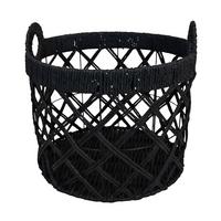 Kosár Charly - L - fekete, Modern, fém/papír (40/40cm) - Modern Living