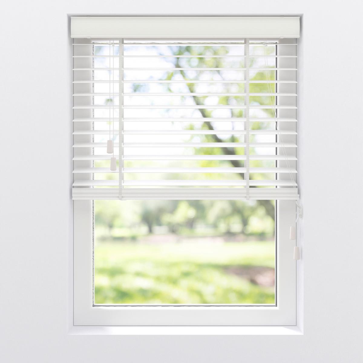 Jalousie Venetian Weiß ca. 75x175cm - Weiß, Natur, Holz (75/175cm)