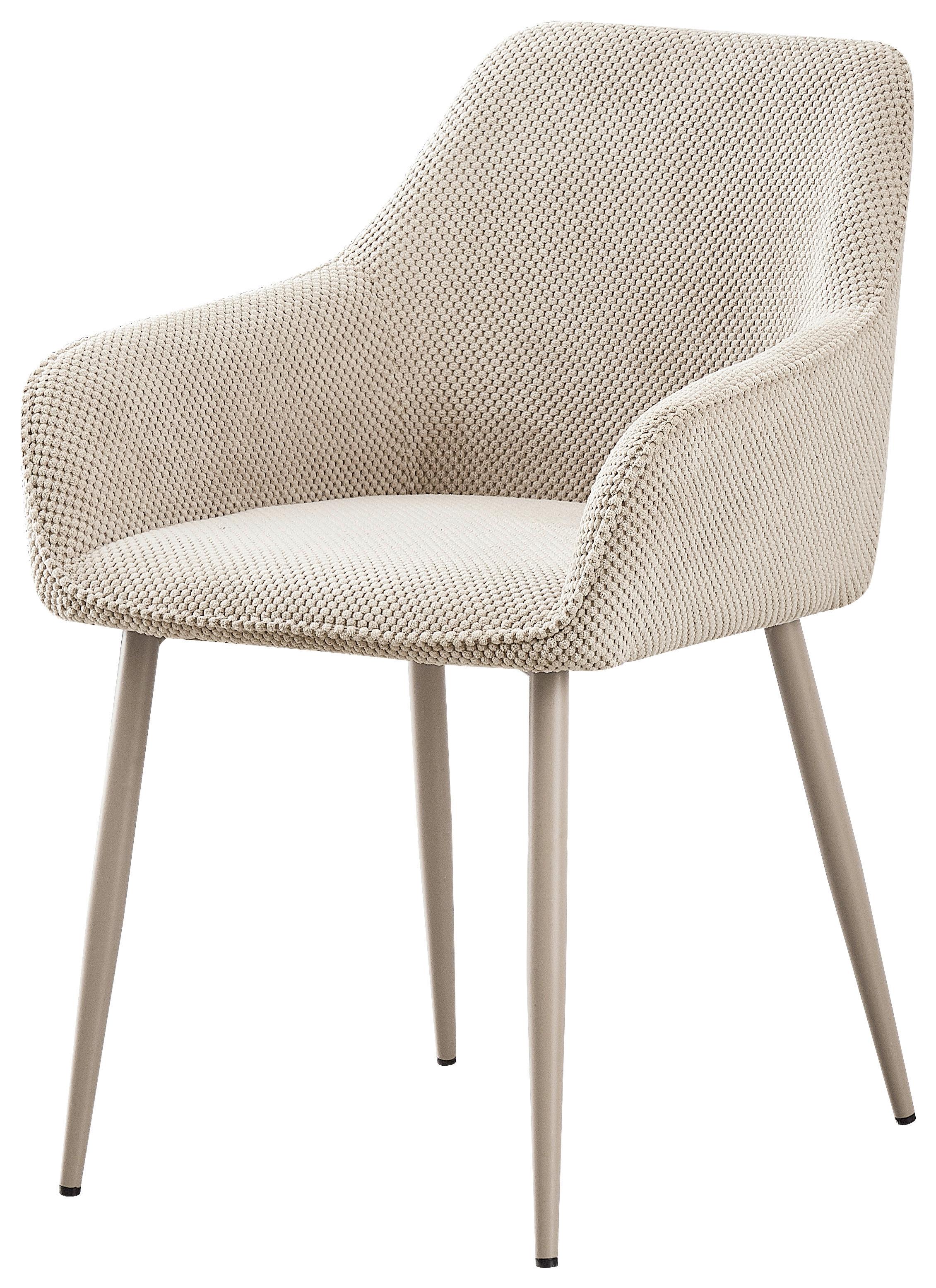 Karosszék Cora - bézs/krémszínű, Modern, textil/fém (56/81/62cm) - MID.YOU