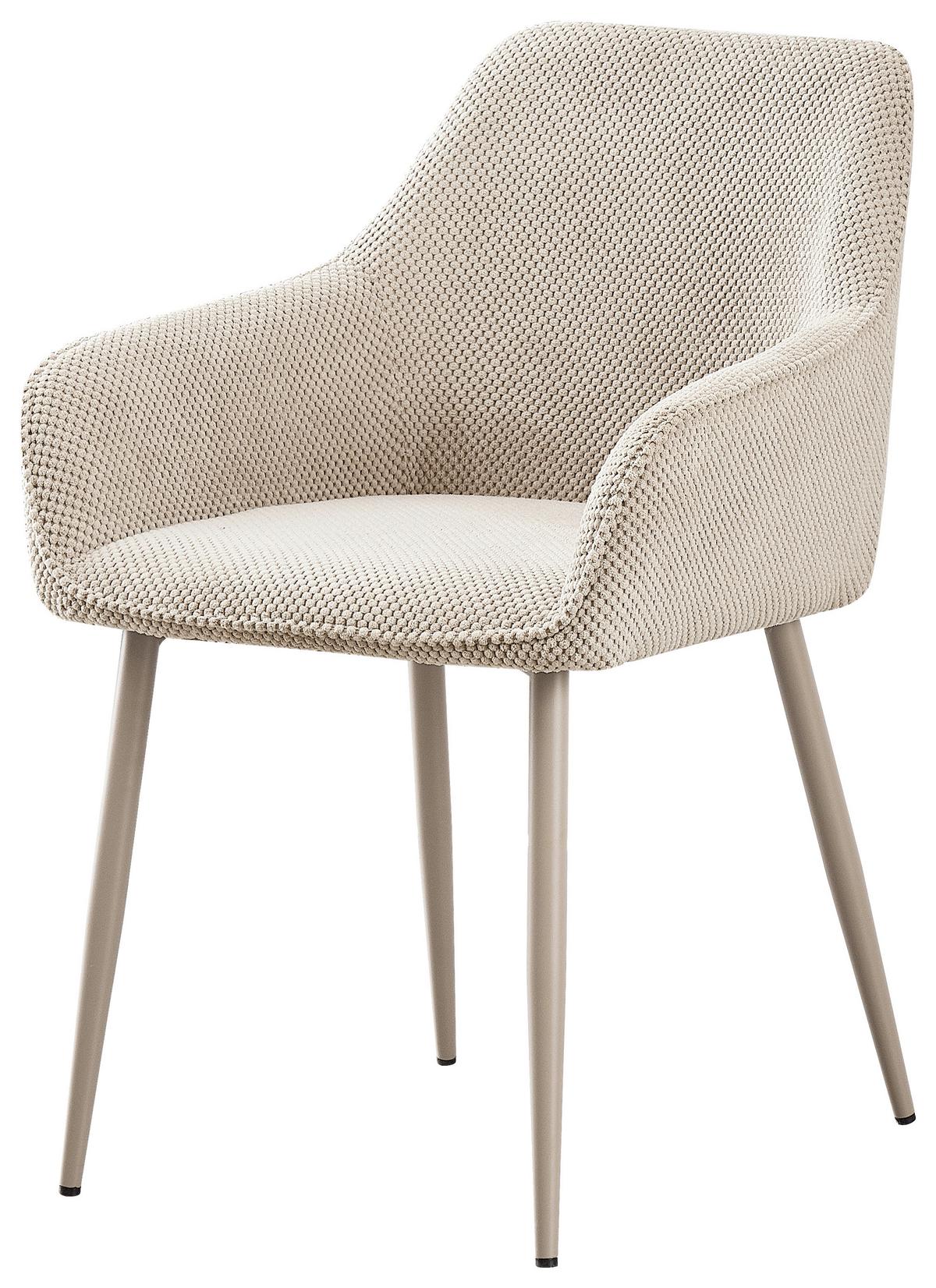 Karosszék Cora - bézs/krémszínű, Modern, textil/fém (56/81/62cm) - MID.YOU