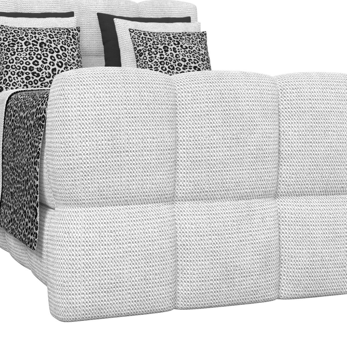 Postelja Boxspring Brisbane, Sivobela, 140x200 - črna/sivobela, Trend, kovina/umetna masa (140/200cm) - Premium Living