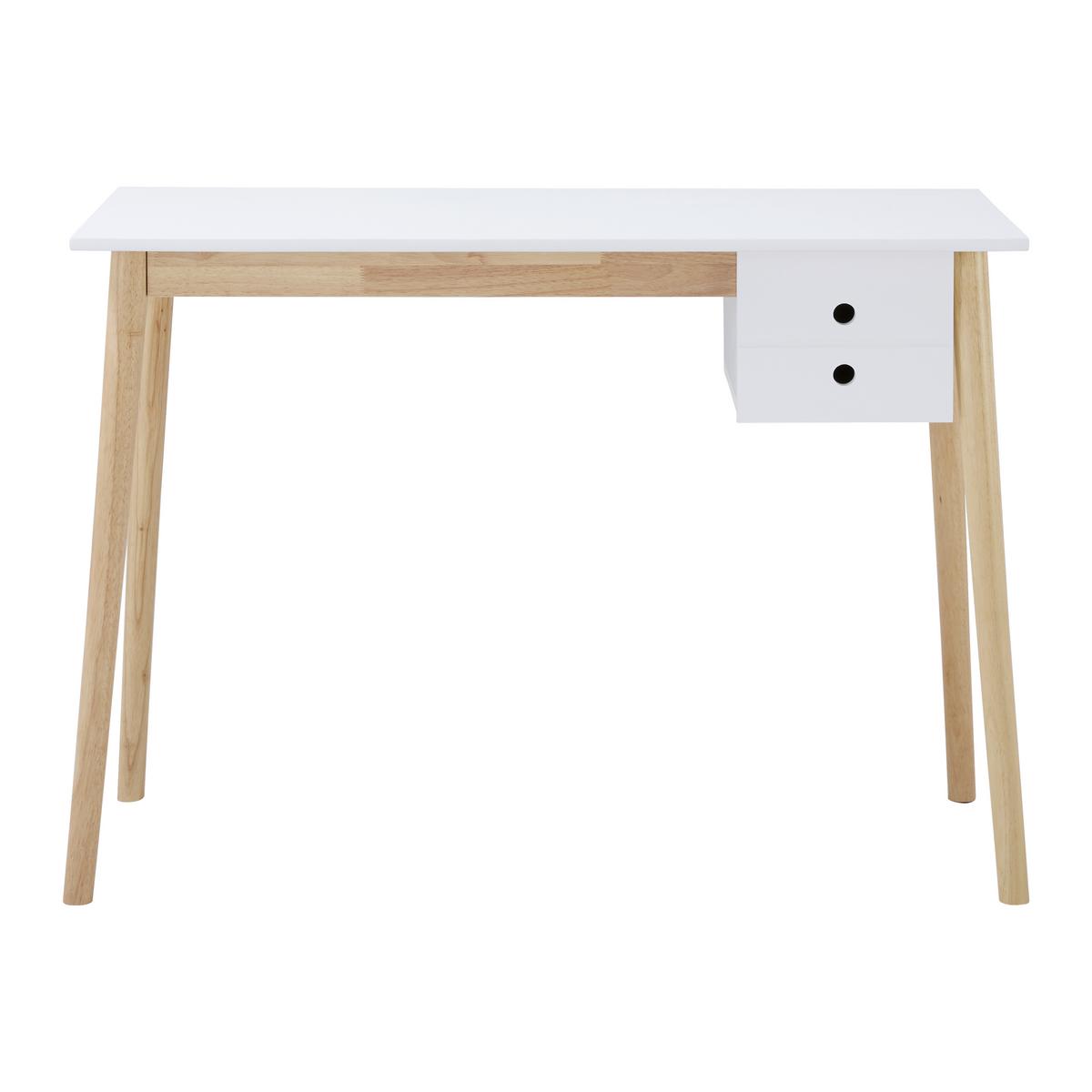 BIURKO MELANIE - kolor naturalny/biały, Modern, drewno (106/48/77cm) - Bessagi Home