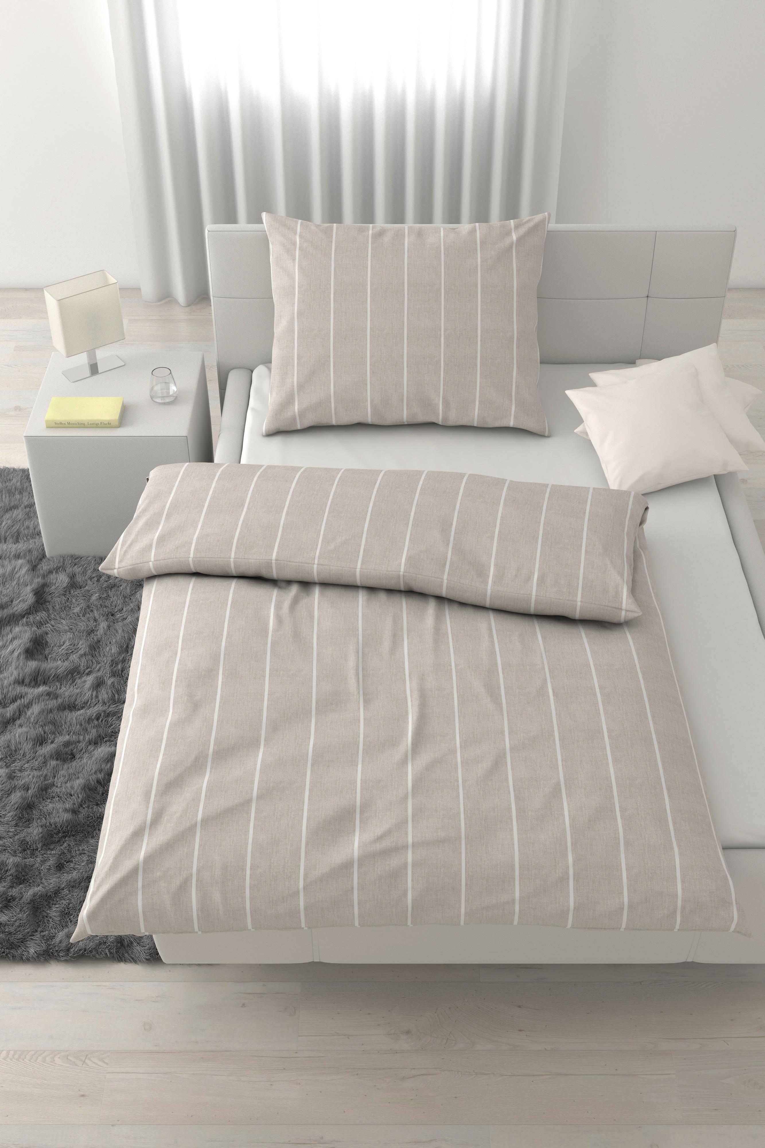 Lenjerie de pat Tyline cca. 140x200/50x70 cm - gri deschis, textil (200/140/0,1cm) - Mömax