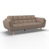 SCHLAFSOFA CORA - Braun/Naturfarben, MODERN, Holz/Textil (214/92/81cm) - Bessagi Home
