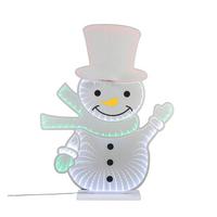 LED-Dekoleuchte Schneeli Weiß max. 6 Watt - Chromfarben/Weiß, Design, Kunststoff (12/42,5/55cm) - Mömax