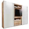 DULAP USI CULISANTE MAGIC - alb/culoare lemn stejar, Modern, material pe bază de lemn (300/216/65cm) - Premium Living