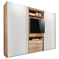 DULAP USI CULISANTE MAGIC - alb/culoare lemn stejar, Modern, material pe bază de lemn (300/216/65cm) - Premium Living