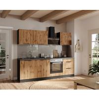 Küchenleerblock Liverpool o. Geräte Graphit/Eichefarben - Schieferfarben/Eiche Wotan, Basics, Holzwerkstoff/Metall (240cm) - Held