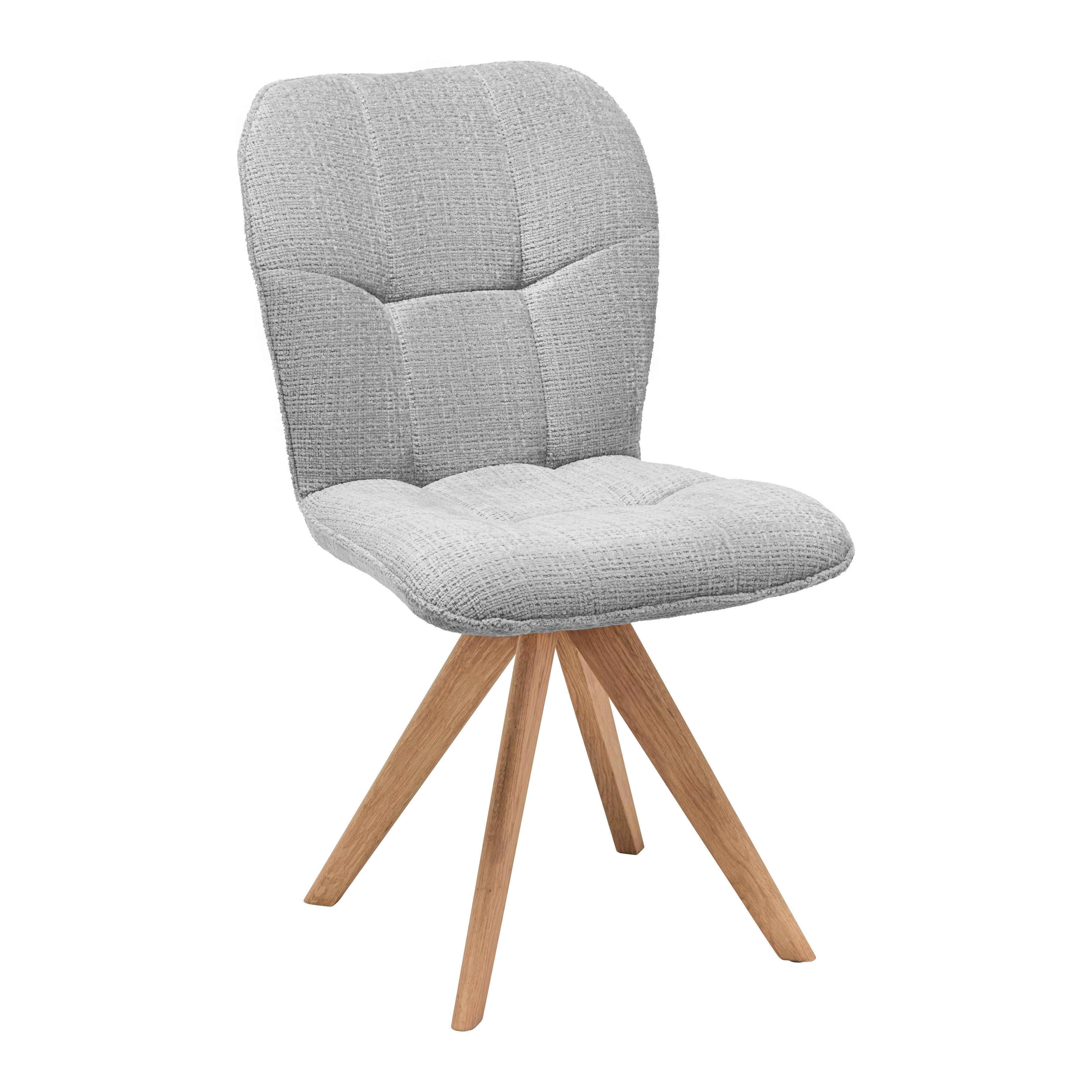 Stuhl Alba Hellgrau - Eichefarben/Hellgrau, Modern, Holz/Textil (50/91/63cm) - Mömax