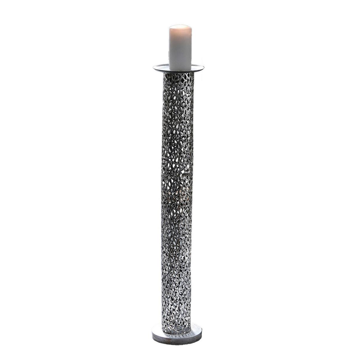 Kerzenhalter Purley Silberfarben - Silberfarben, Basics, Metall (15/80/15cm)