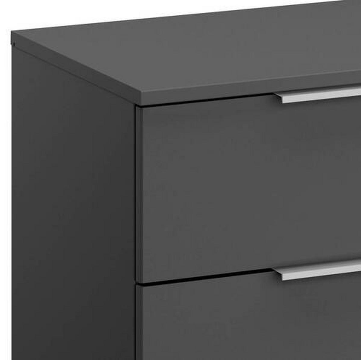 Noćni Ormarić Alabama - siva/boje aluminija, Moderno, drvni materijal (47/43/42cm) - Modern Living
