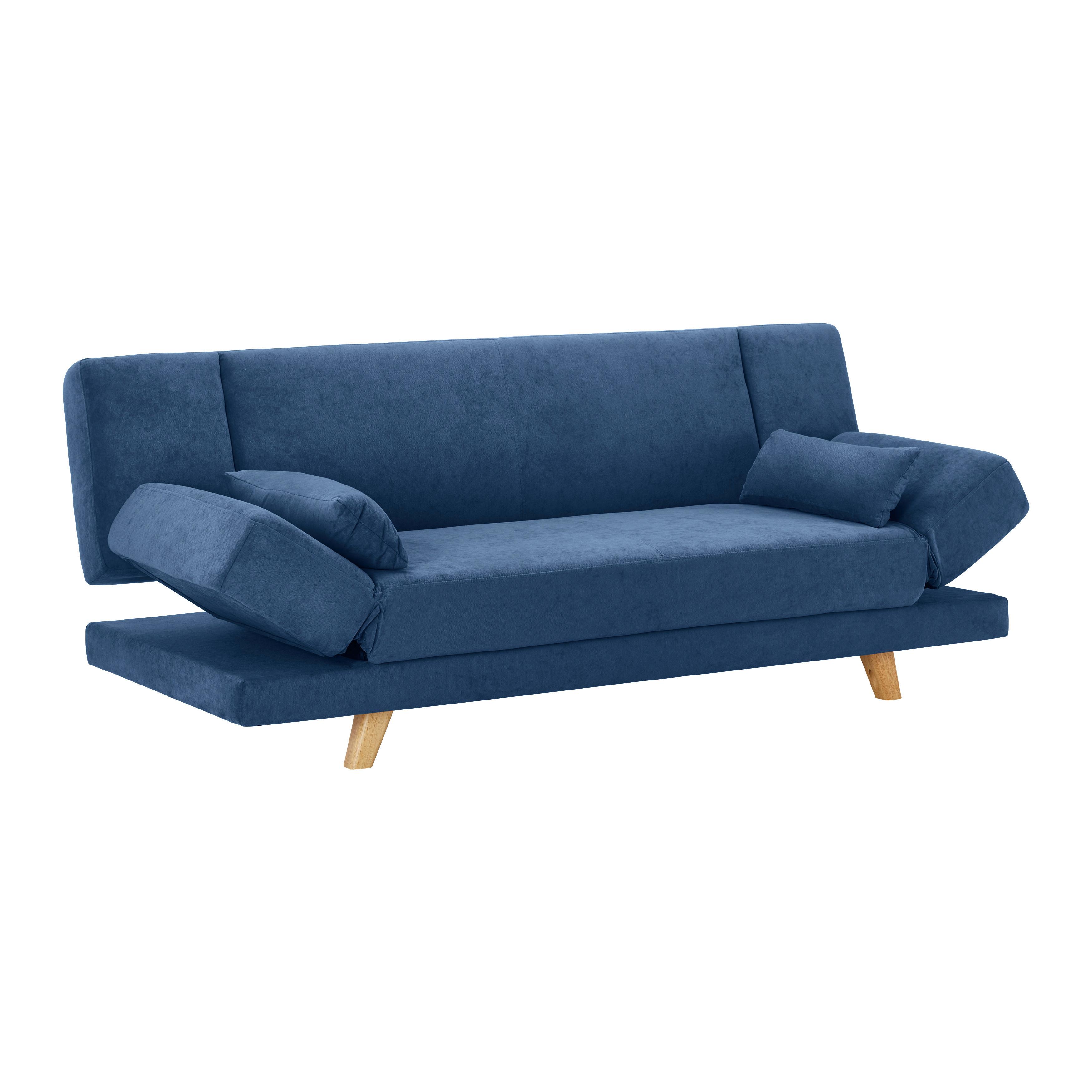 BÄDDSOFFA FUNKY - blå/naturfärgad, Modern, trä/textil (183/73/79cm) - Bessagi Home