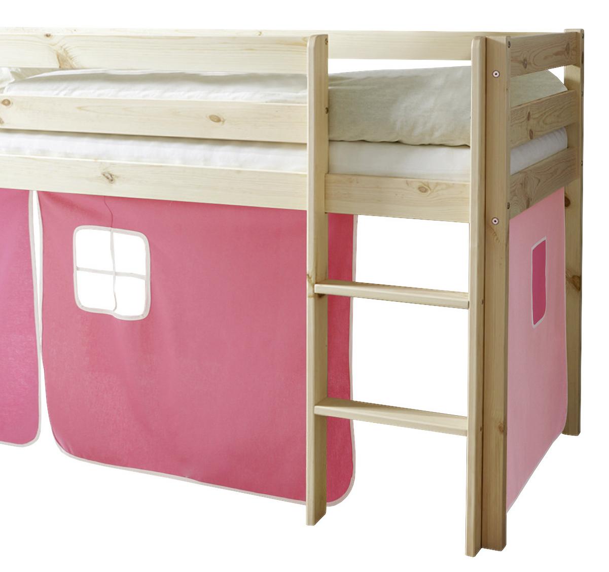 Spielbett Holz Malte ca. 90x200 cm Rosa - Pink/Naturfarben, Natur, Holz (90/200cm) - MID.YOU