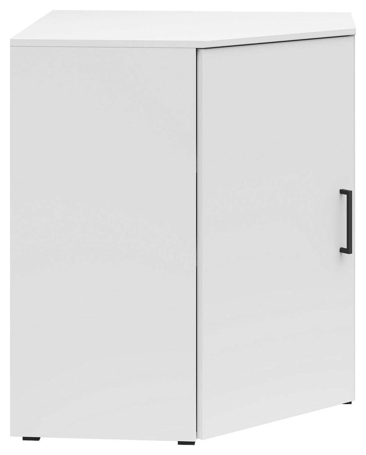 Eckkommode Multistauraum Weiss - Weiss/Anthrazit, Modern, Holzwerkstoff/Kunststoff (71,5/83/71,5cm) - Premium Living