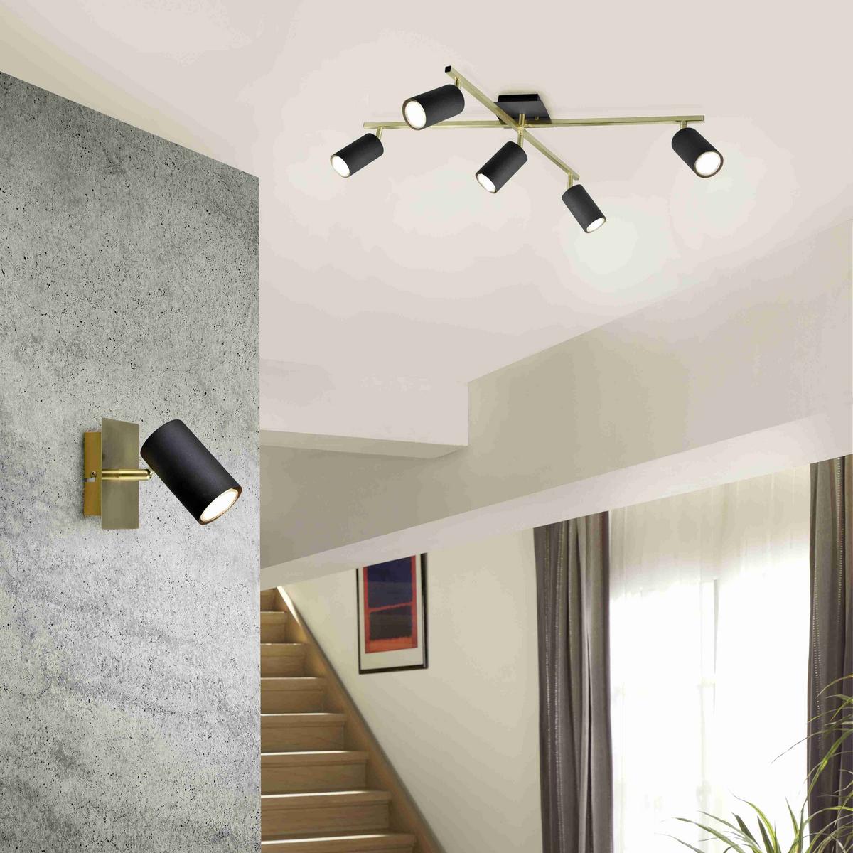 Strahler Marley Goldfarben max. 25 Watt - Goldfarben/Schwarz, Basics, Metall (12/12/15cm) - Trio Leuchten
