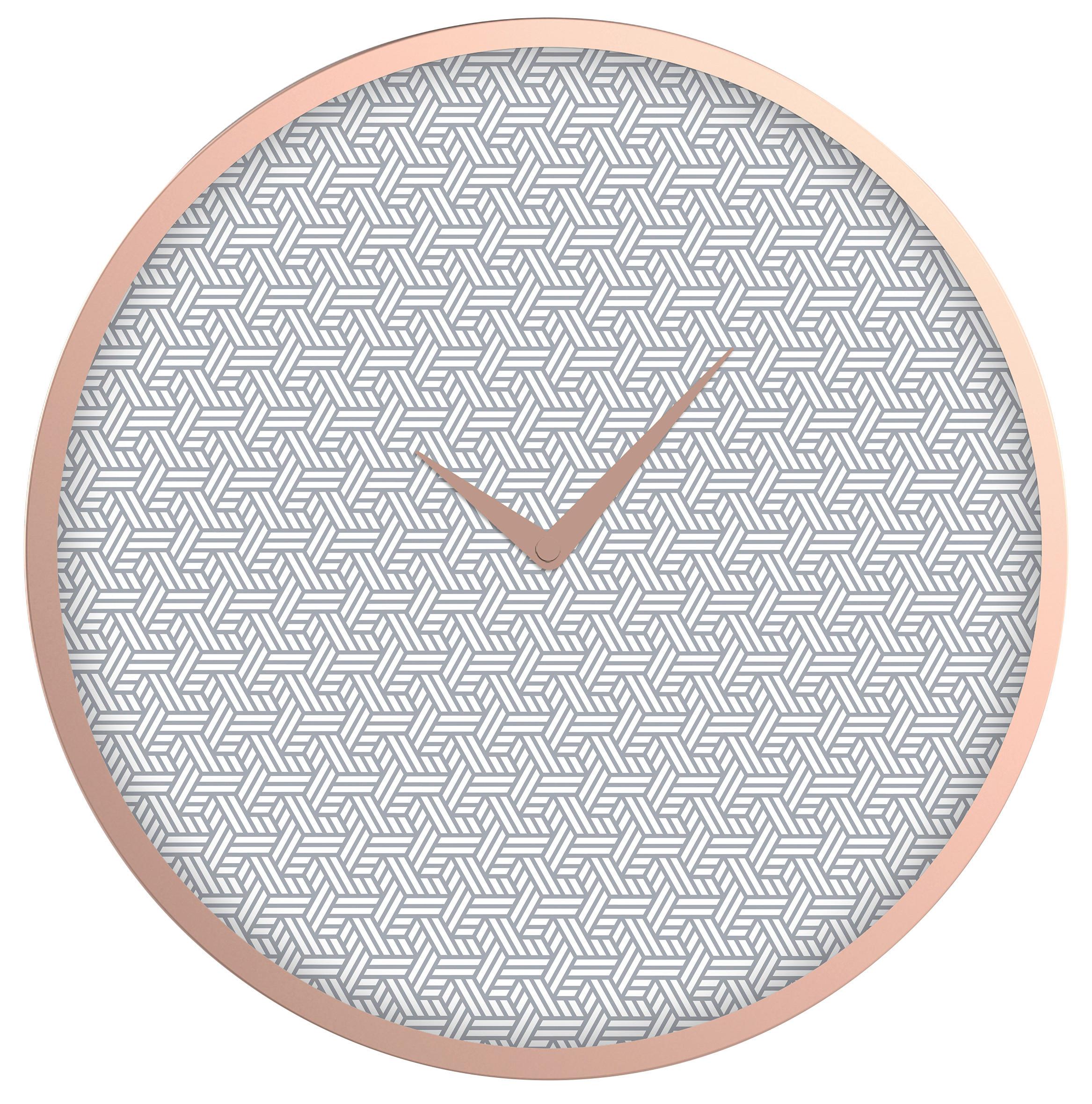 Wanduhr Kelly Ø ca. 50,8cm - Hellgrau/Kupferfarben, Glas/Papier (50,8cm) - Modern Living