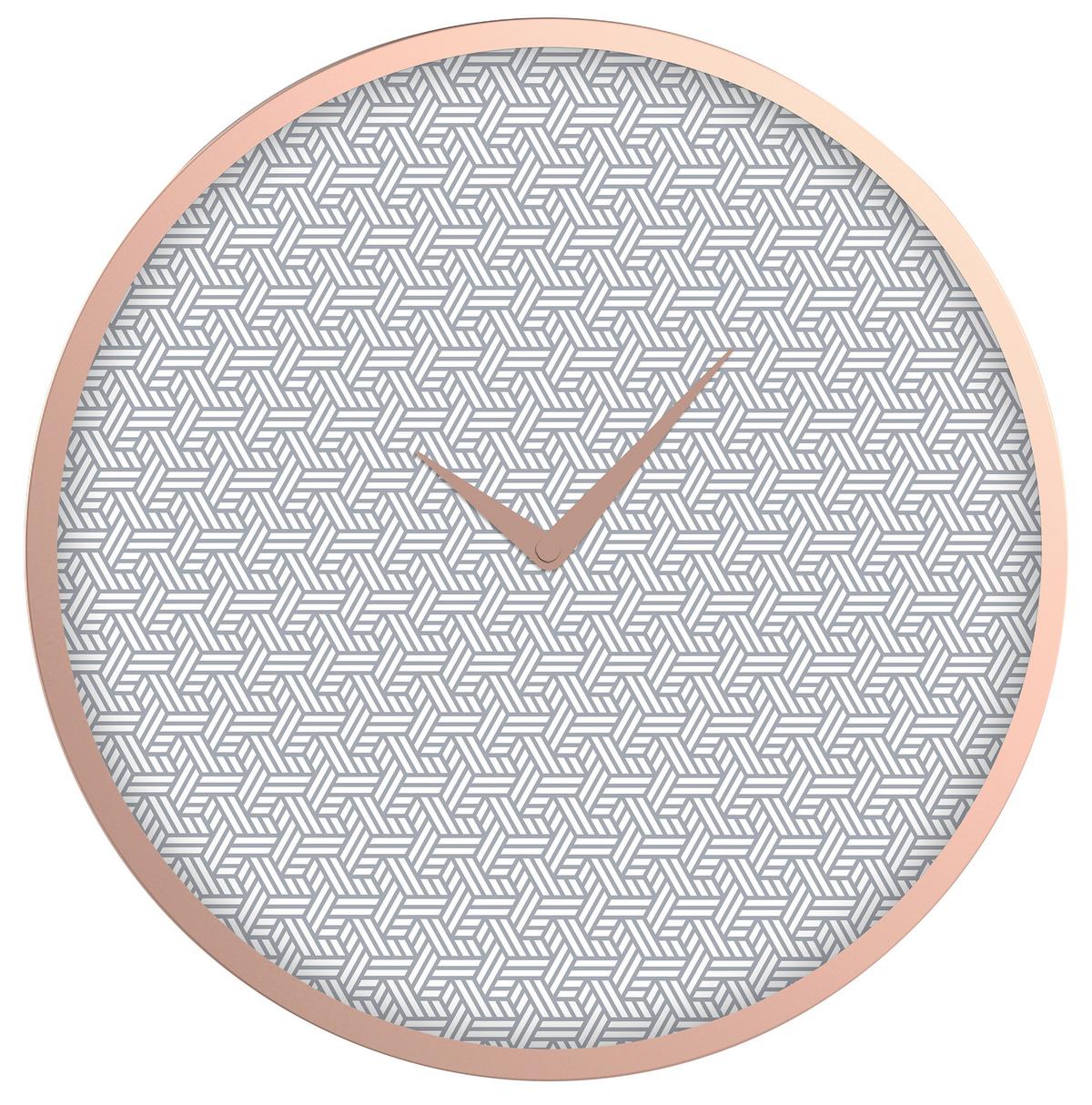 Wanduhr Kelly Ø ca. 50,8cm - Hellgrau/Kupferfarben, Glas/Papier (50,8cm) - Modern Living