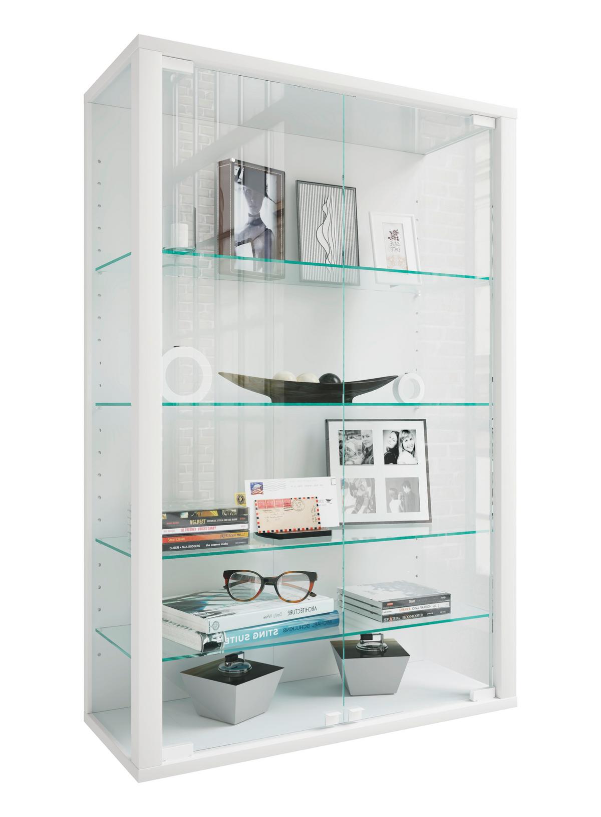Hängevitrine Udina Weiß - Klar/Weiß, Design, Glas/Holzwerkstoff (59/91/25cm) - Livetastic