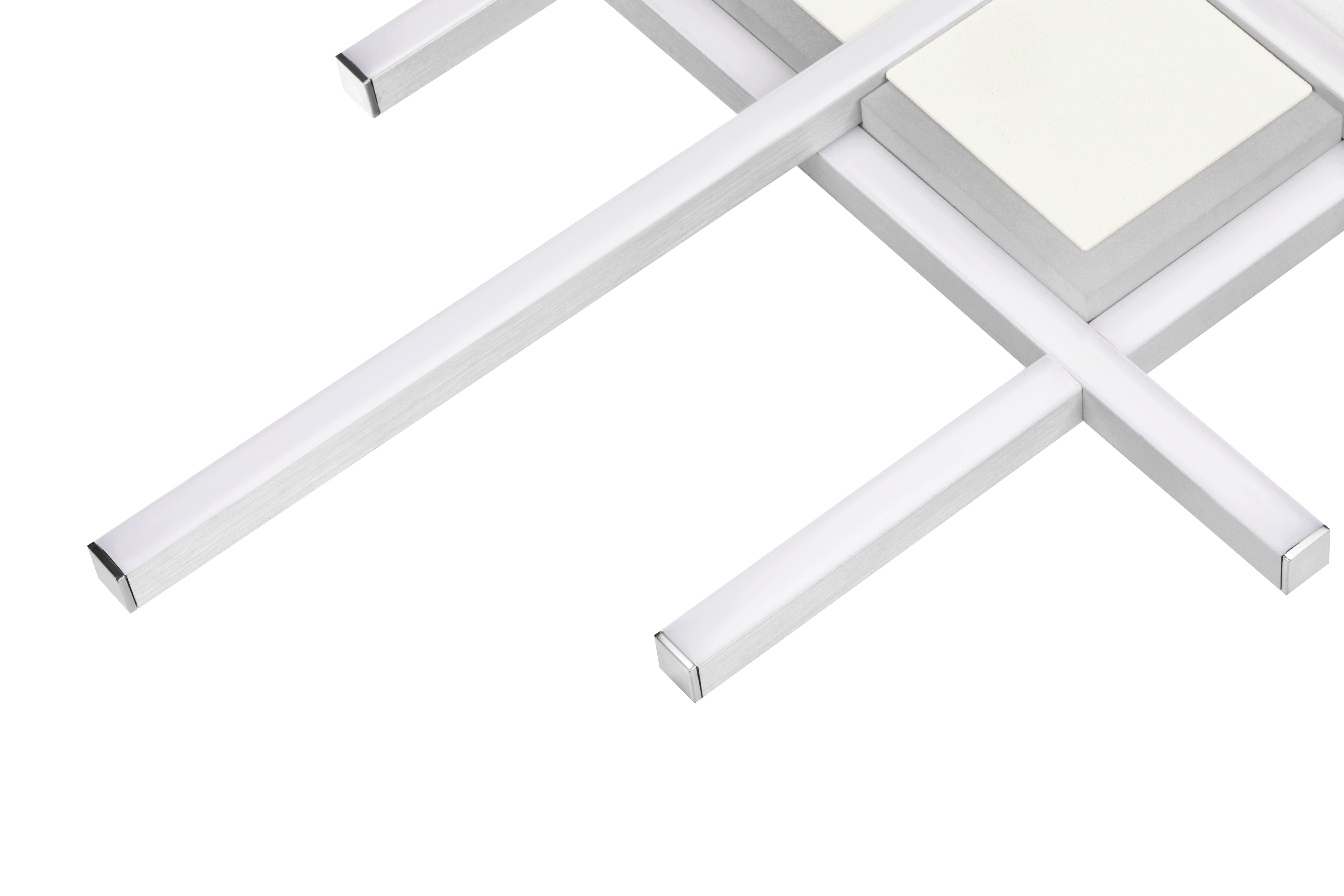 LAMPA SUFITOWA LED KAIRO *SBB* - kolor srebrny, Basics, tworzywo sztuczne/metal (53,5/53,5/4,5cm) - Boxxx