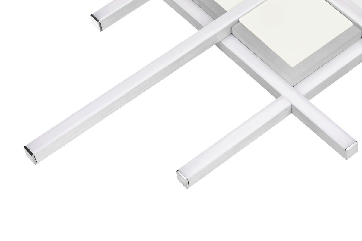 LAMPA SUFITOWA LED KAIRO *SBB* - kolor srebrny, Basics, tworzywo sztuczne/metal (53,5/53,5/4,5cm) - Boxxx