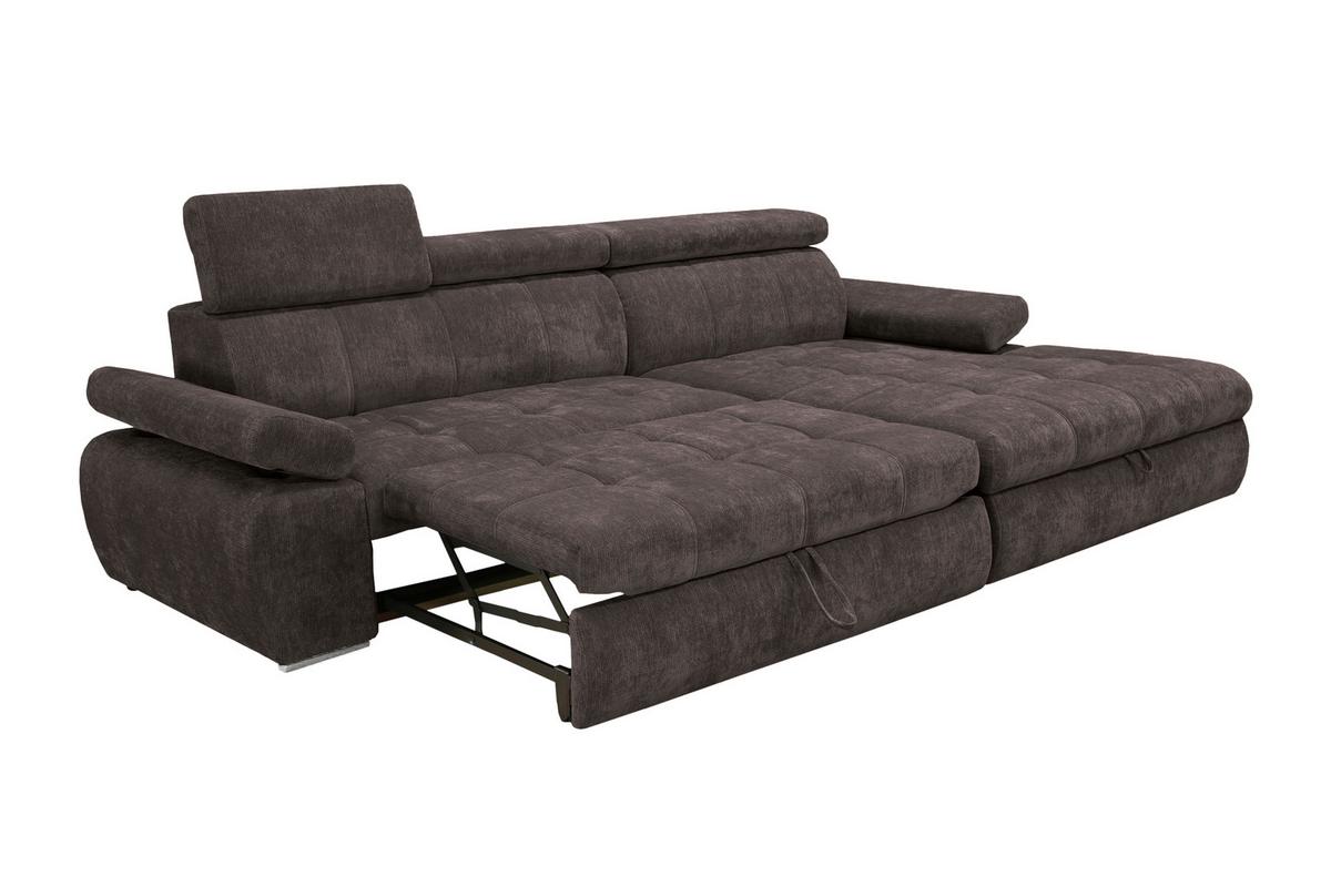 Kutna Garnitura Vegas - tamno smeđa/srebrne boje, Design, drvo/tekstil (294/173cm) - Modern Living