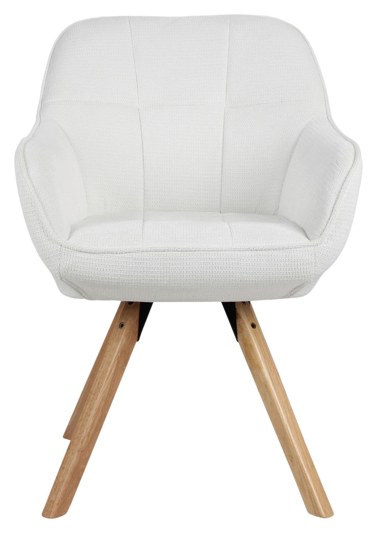 Karosszék Cosima - natúr színű/fehér, Design, textil/fa (59/84/61cm) - Mömax