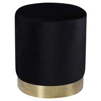 POUF BENJI - Goldfarben/Schwarz, Basics, Kunststoff/Textil (35/42.5/35cm) - Livetastic