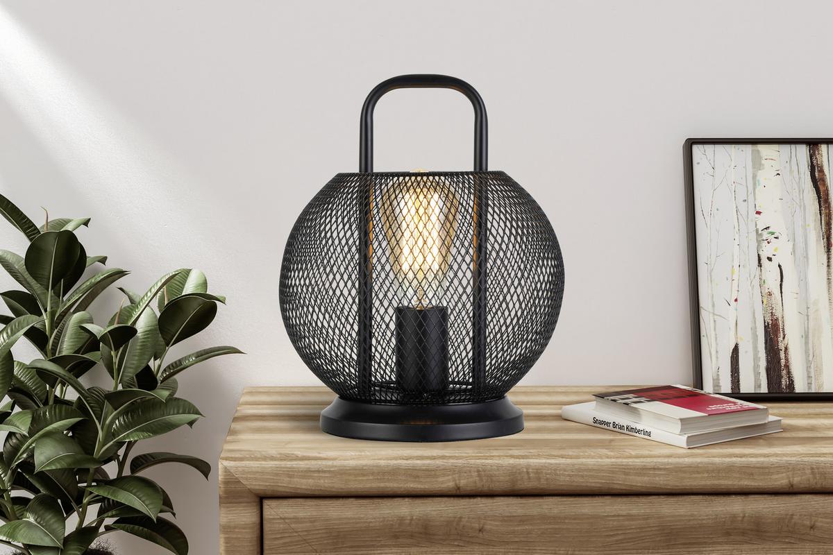 Tischleuchte Liljana in Schwarz max. 40 Watt - Schwarz, MODERN, Metall (22/28cm) - Modern Living