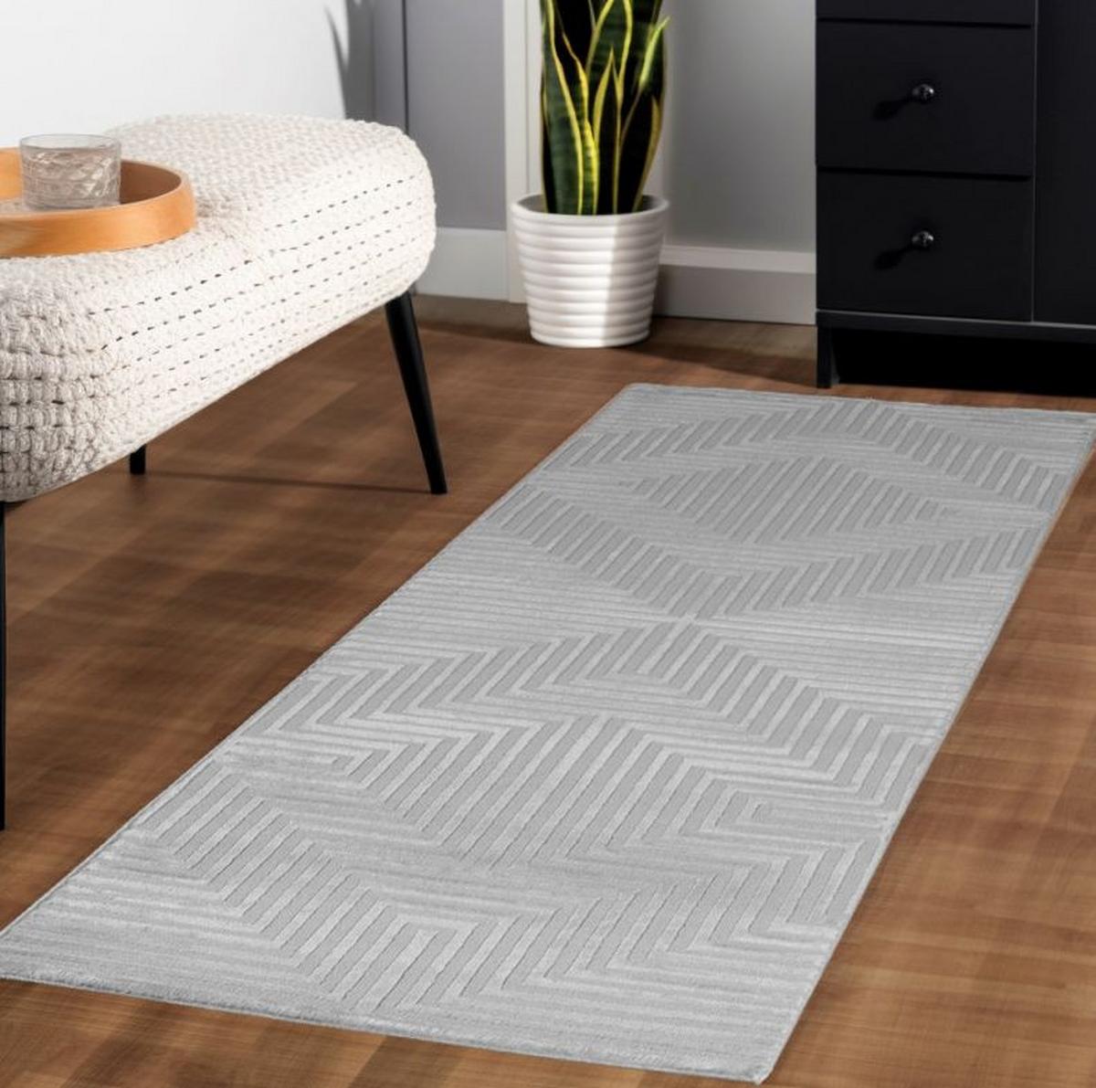 Tkana Preproga Sahara, Srebrna, 120x170cm - srebrne barve, Design, tekstil (120/170cm) - Novel