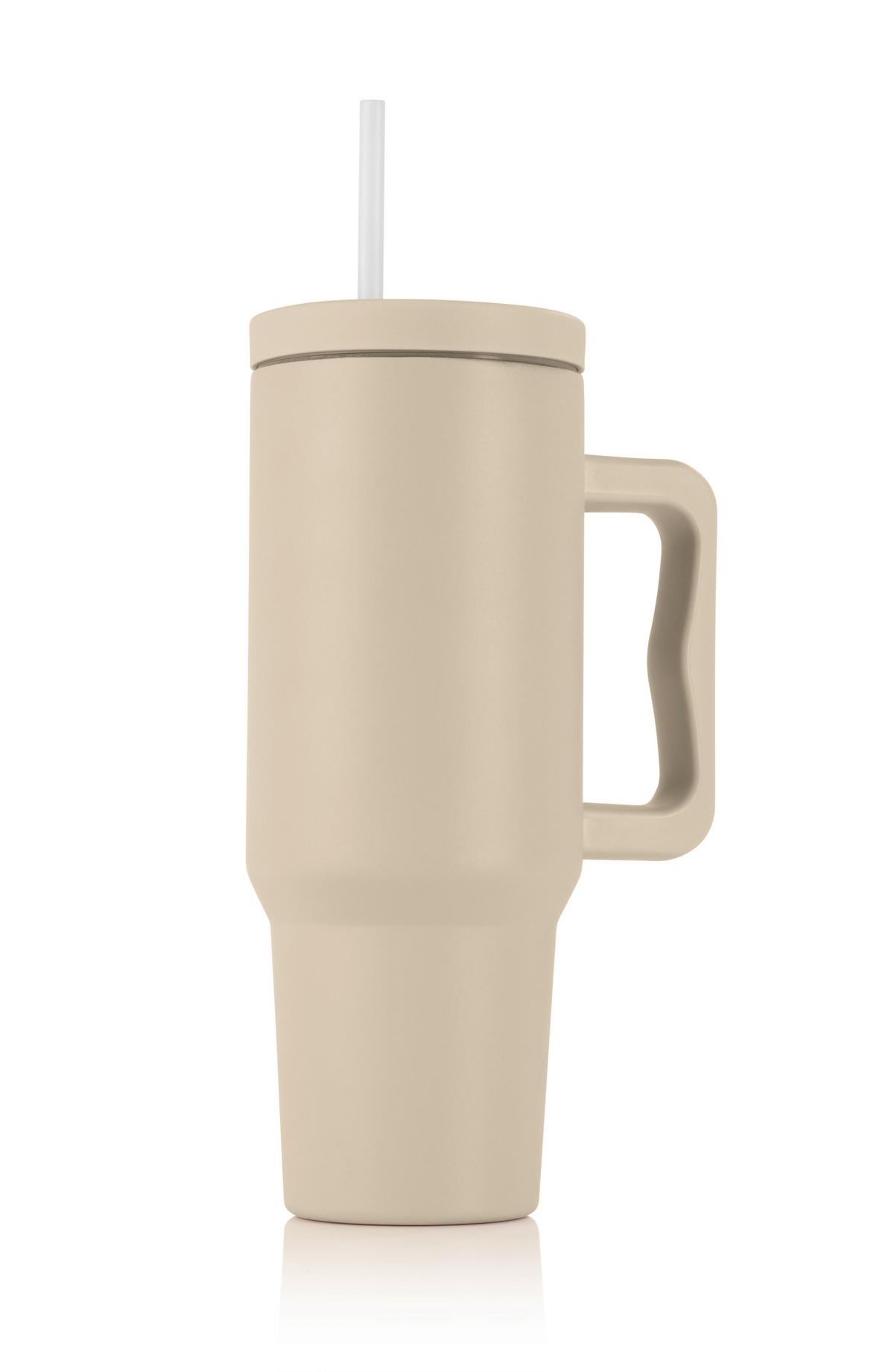 TERMOKUBEK 15043 - beżowy, Basics, tworzywo sztuczne/metal (1,2l)