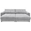 Bigsofa Barura Loveseat ca. 292x194 cm Hellgrau - Hellgrau/Schwarz, KONVENTIONELL, Holzwerkstoff/Kunststoff (292/90/194cm) - MID.YOU
