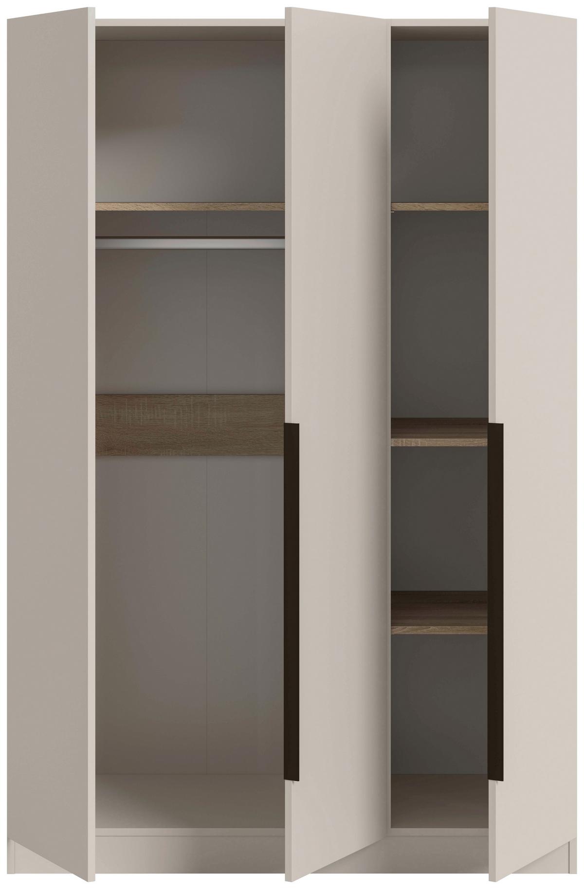 Drehtürenschrank KOPENHAGEN Kaschmir - Kaschmir/Schwarz, MODERN, Holzwerkstoff/Kunststoff (120/181/52cm) - Livetastic