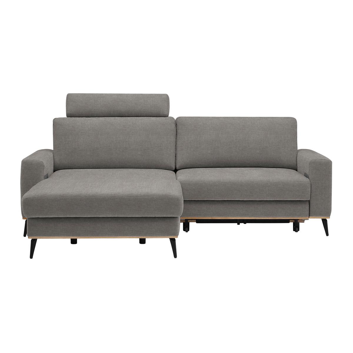 Wohnlandschaft Romeo Taupe - Taupe/Schwarz, KONVENTIONELL, Holz/Textil (167/87/234cm) - Zandiara
