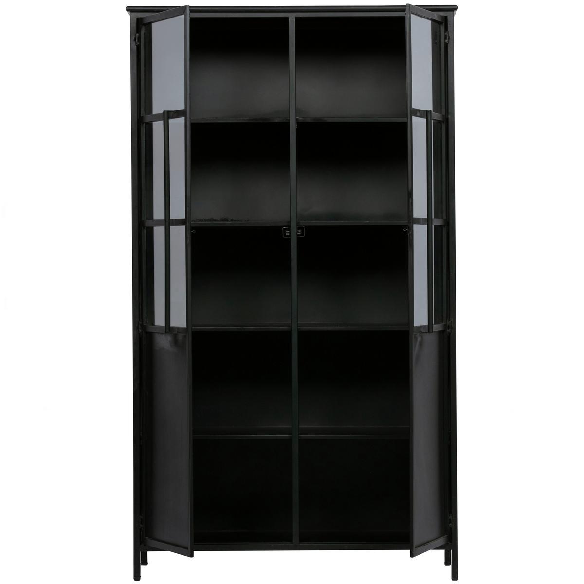 Vitrine Exhibit Schwarz - Schwarz, Design, Glas/Metall (99/170/44cm) - Livetastic
