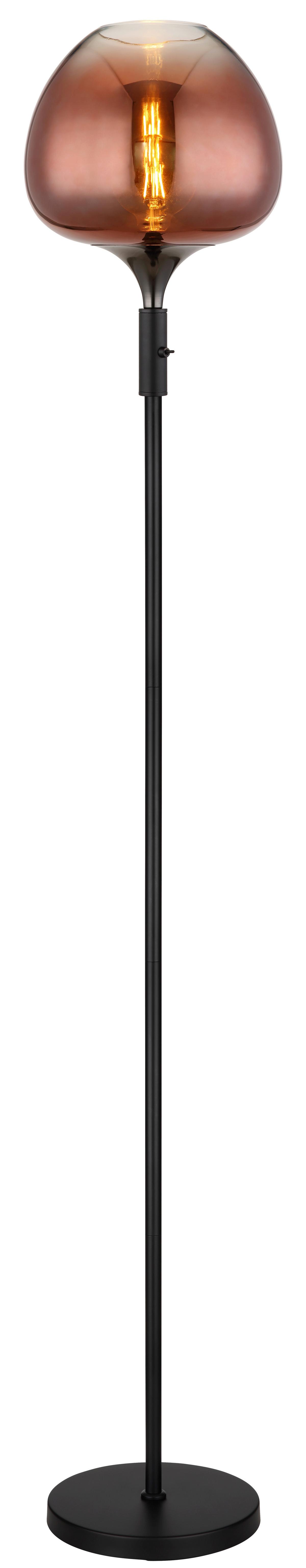 Podna Svjetiljka Maxy - bakrenaste boje/prozirno, Basics, staklo/metal (29/165cm) - Globo