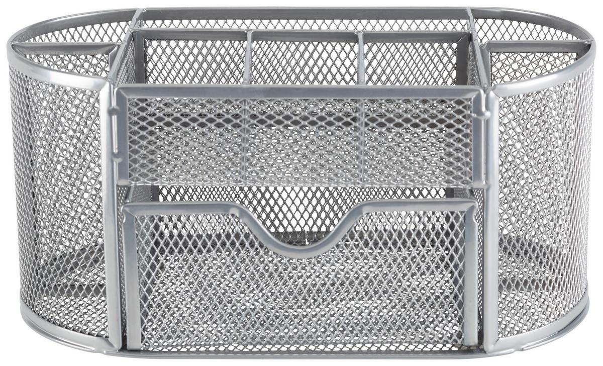 Ceruzatartó Szürke Fém Mesh - szürke, Modern, fém (22,3/10,5/11cm) - Mömax