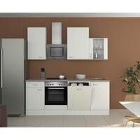 Kuhinjski Blok Z Aparati Wito, Bela - barve nerjavečega jekla/bela, Moderno, umetna masa/steklo (220cm) - FlexWell