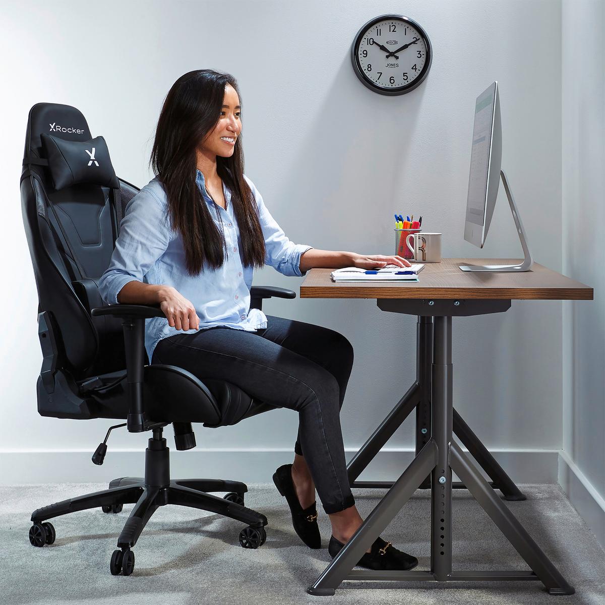 Gamingsessel Agility ca. 59,9x122x66cm Schwarz - Schwarz, MODERN, Kunststoff/Textil (59,9/122/66cm) - X Rocker