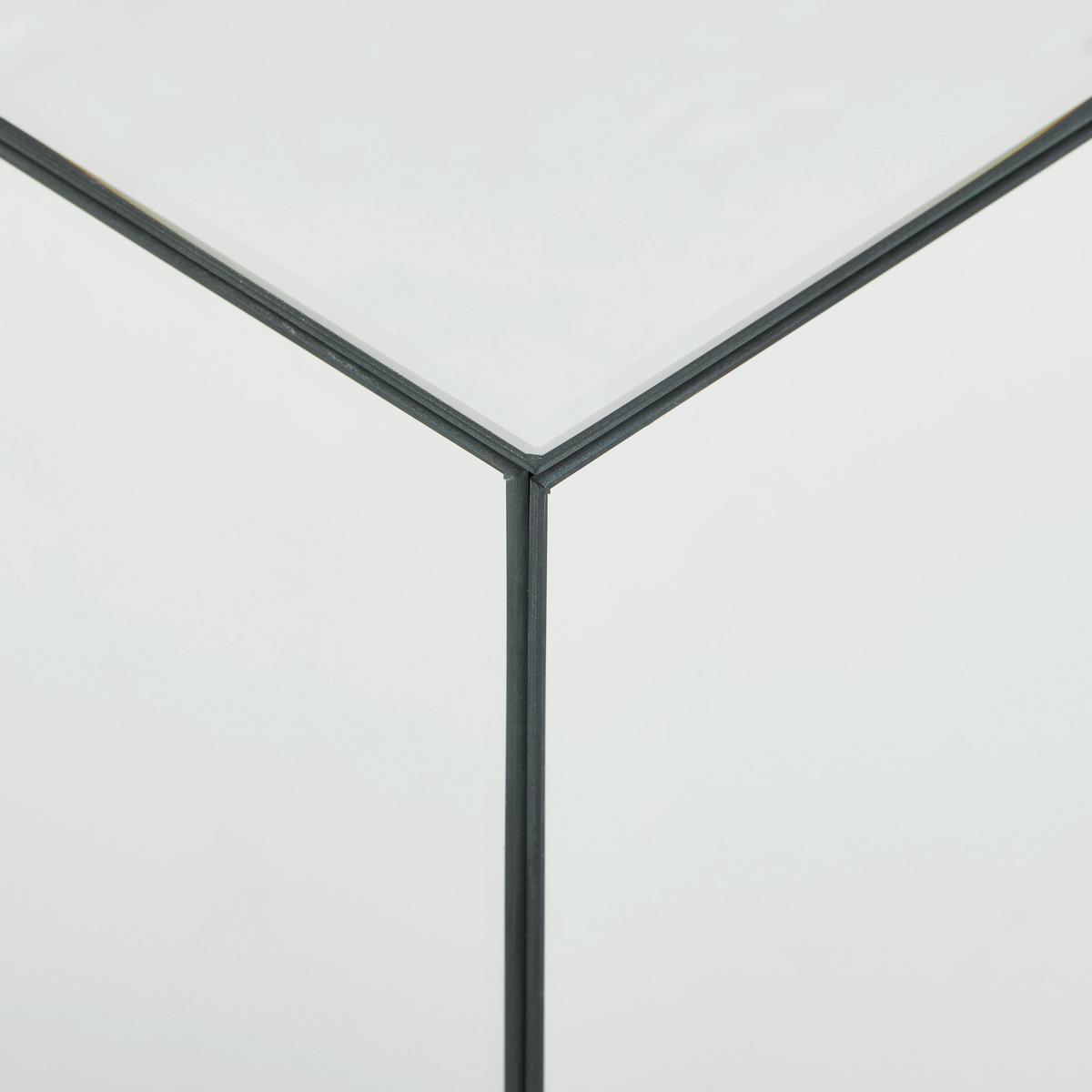 STOLIK KAWOWY KUBA - przejrzysty, Design, materiał drewnopochodny/szkło (40/40/40cm) - MID.YOU