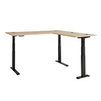 Eckschreibtisch In Eiche Artisan/graphitfarben - Graphitfarben/Eiche Artisan, Modern, Holzwerkstoff/Metall (185/77/64-129cm) - Premium Living