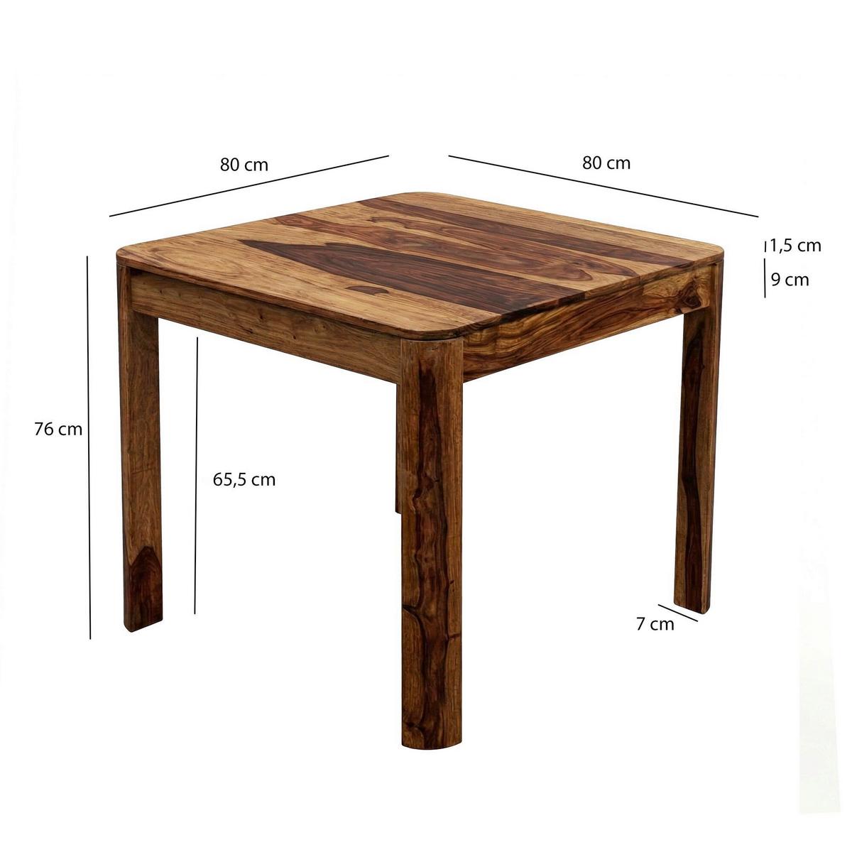 Esstisch Wl7.416 - Sheeshamfarben, Design, Holz (80/76/80cm) - Livetastic