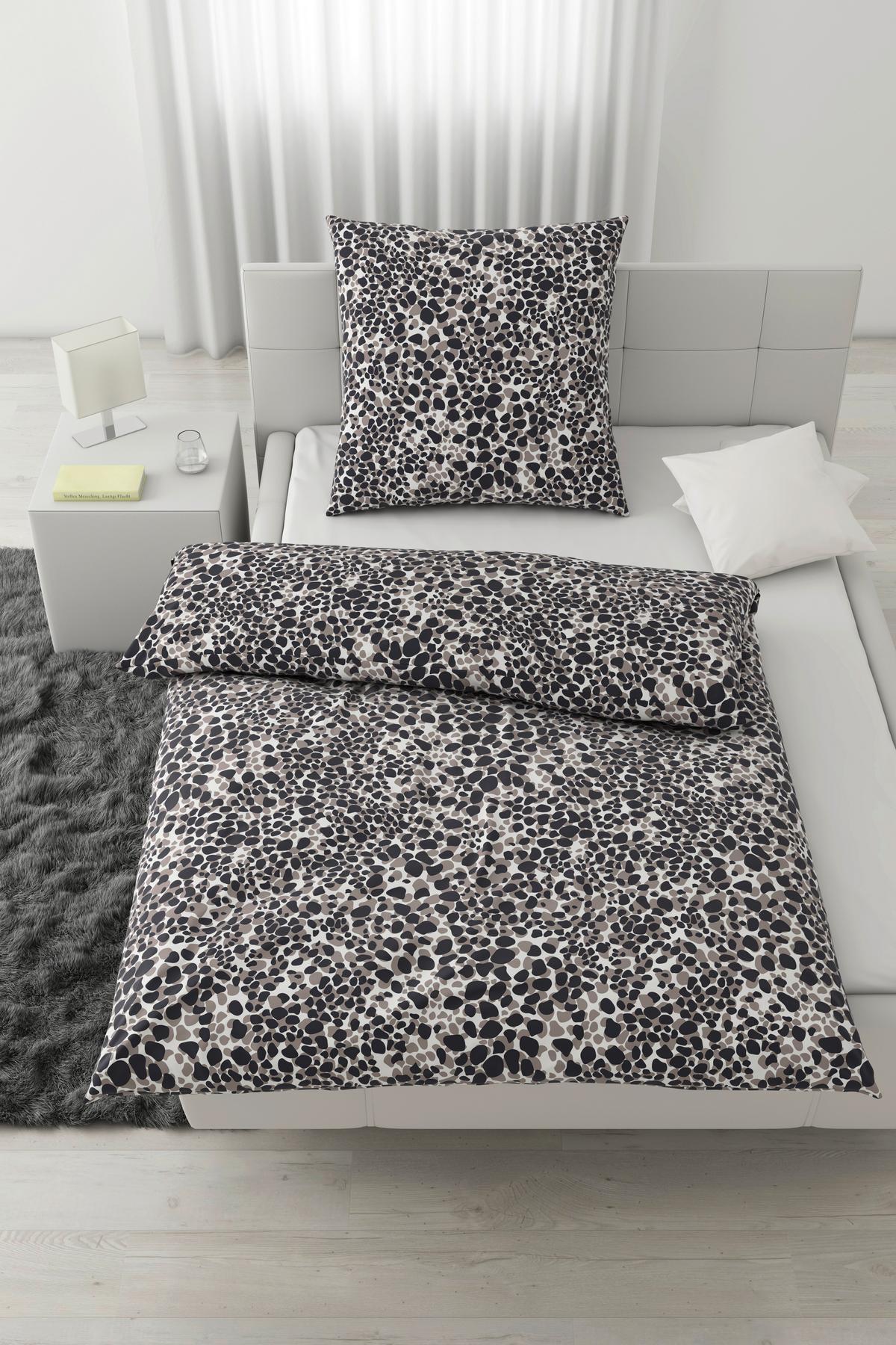 Bettwäsche Stony Frames in Grau ca. 135x200cm - Grau, ROMANTIK / LANDHAUS, Textil (135/200cm) - Modern Living